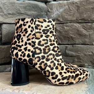 Kate Spade Rudy Leopard Print Calf Hair Ankle Boots / SZ 7